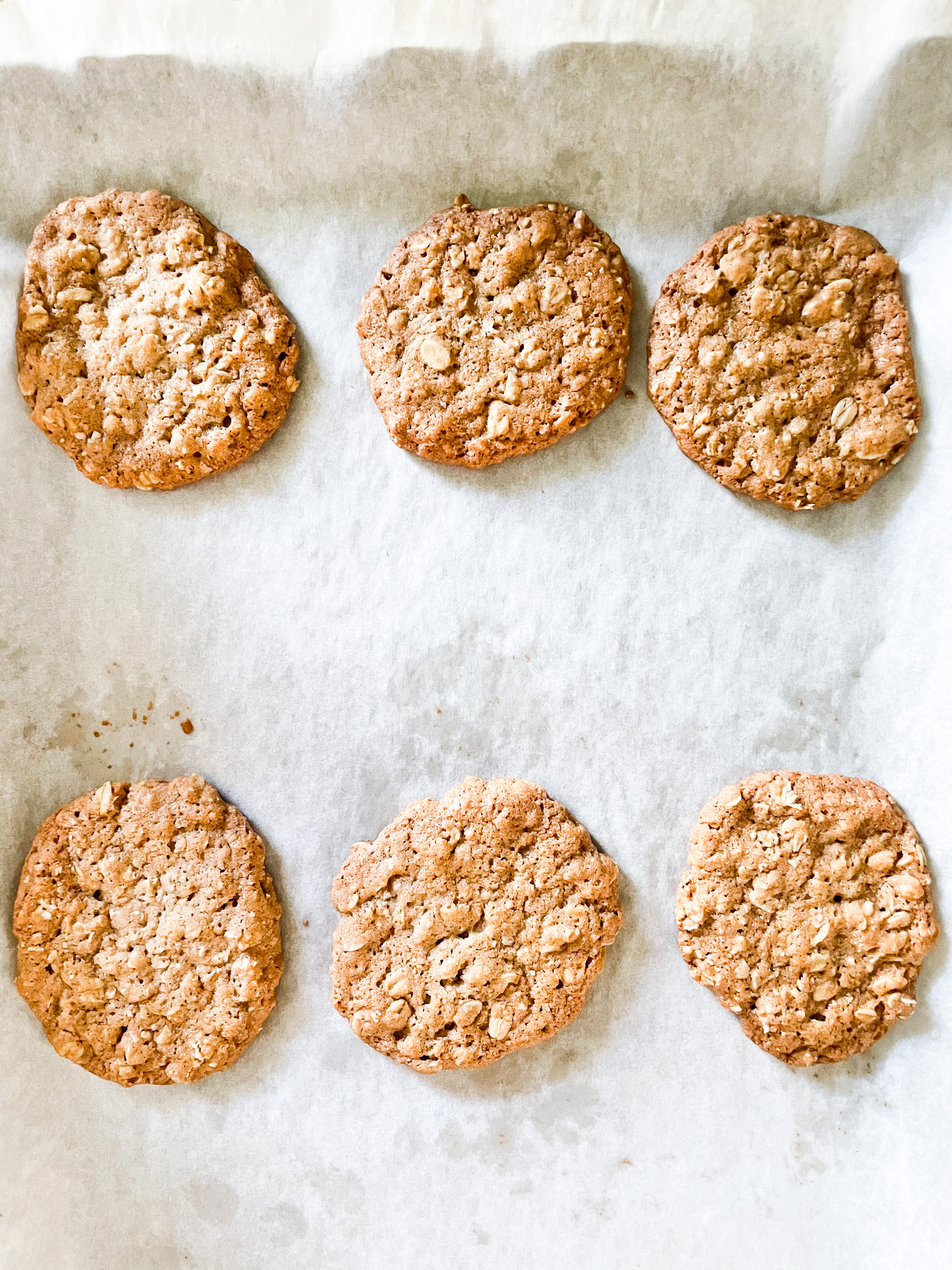 oatmeal cookies on parchment paper