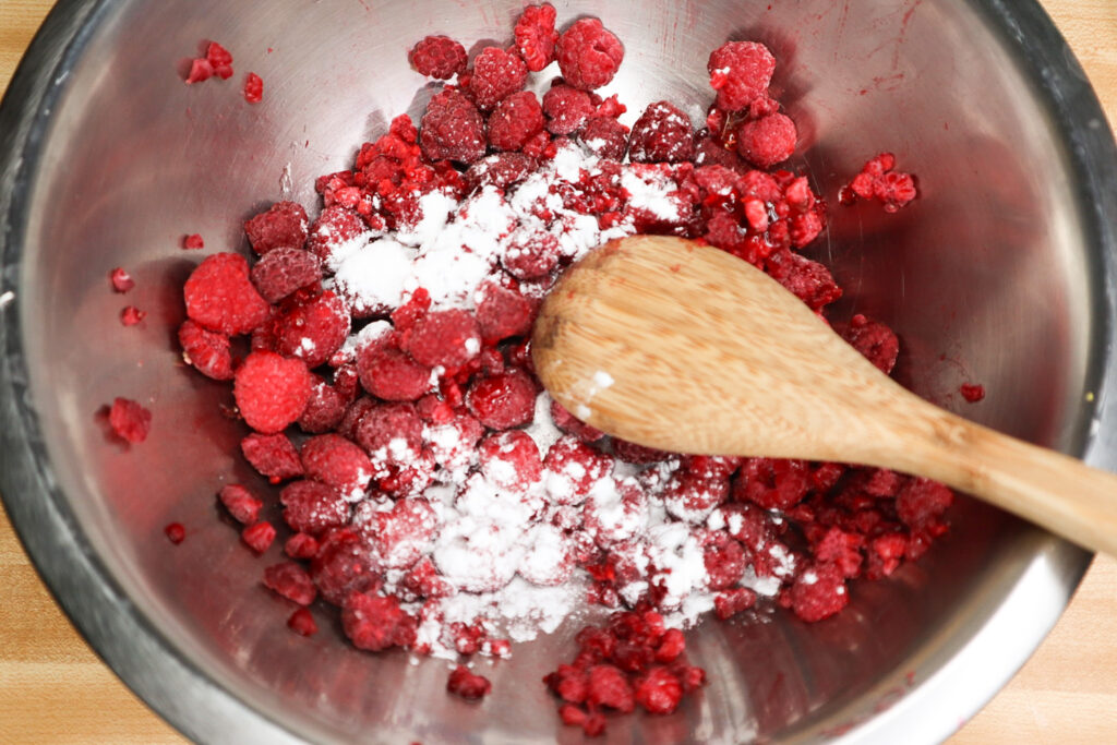 Raspberry, honey and arrowroot powder. 
